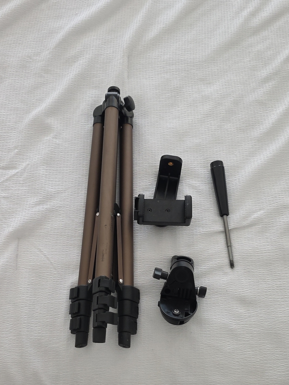 Portable Camera Tripod with Phone Mount and Quick-Release Head